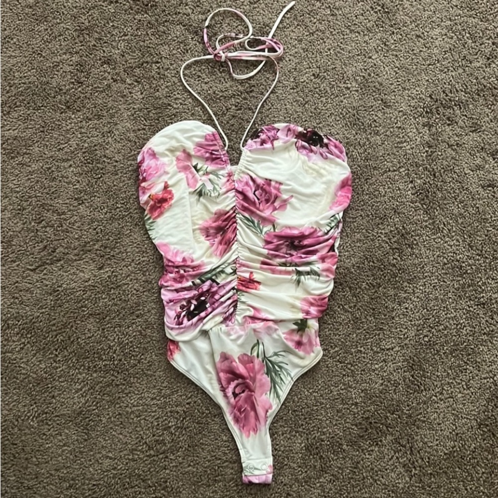 Express Pink Floral Bodysuit